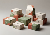 Custom printed food packaging boxes with brand logo and design