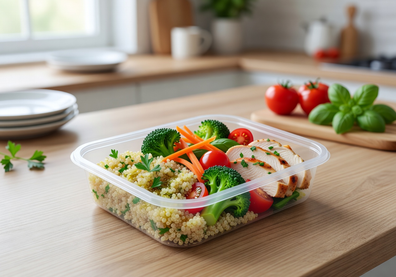 Single compartment meal prep container for individual servings